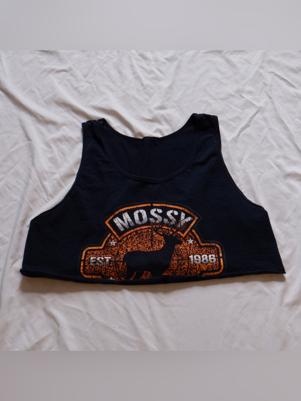 Vintage Mossy Oak Black Crop Tank
